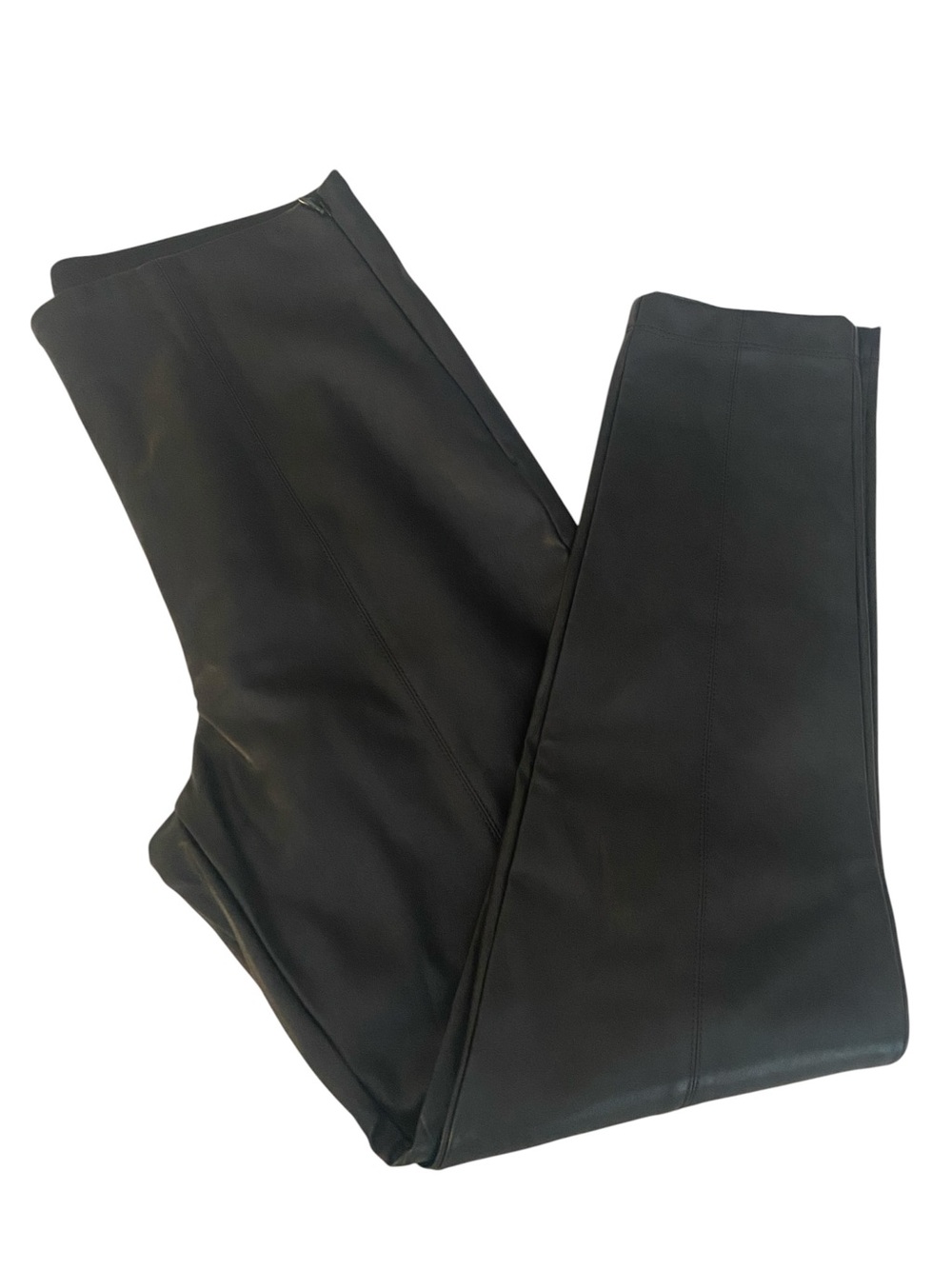 NWT ANN TAYLOR FAUX LEATHER BLACK LEGGINGS SIZE MEDIUM